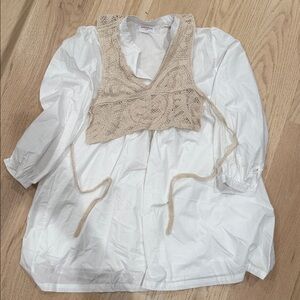 Annie White and Tan Mini Dress